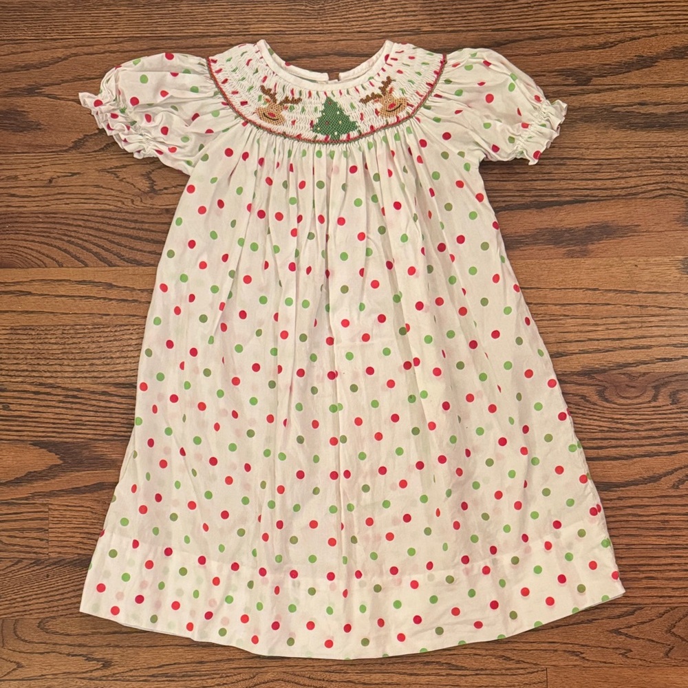 EUC Classic Whimsy Smocked Christmas Dress Size 2